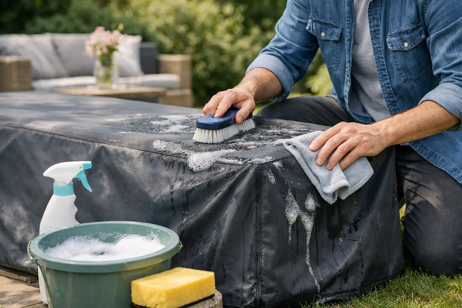 Hoe maak je tuinmeubelhoezen schoon? Zo pak je het aan