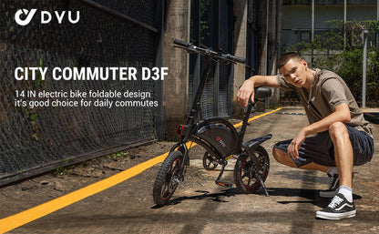 DYU D3F 14 Inch Mini Vouwbare Elektrische Fiets - ZenXstore