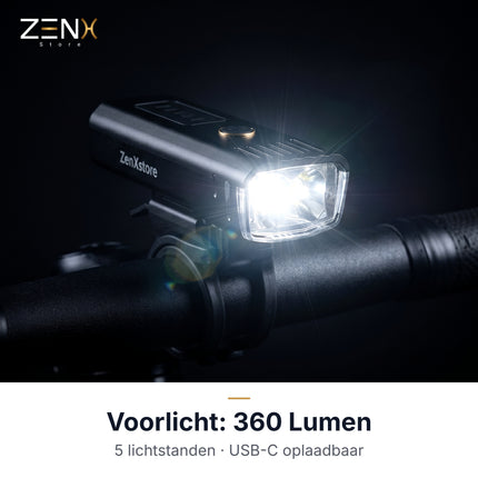 Fietslamp oplaadbaar – USB LED-set voor en achter, 250 lumen
