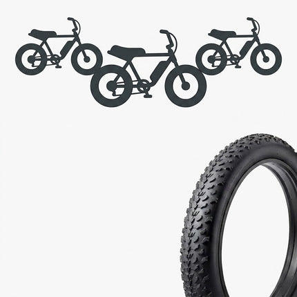 Fatbike Bandenset 20x4.0 – Buitenband met Noppenprofiel + Binnenband Autoventiel