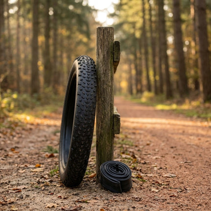 Fatbike Bandenset 20x4.0 – Buitenband met Noppenprofiel + Binnenband Autoventiel
