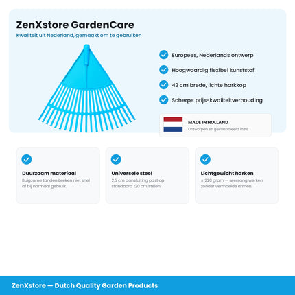Verticuteerhark voor Graszaad – Professionele Tuinhark met gratis Houten Steel 120cm | ZenXstore
