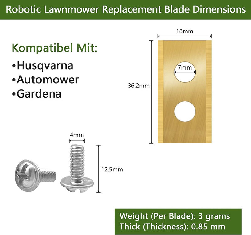 ZenXstore Worx Landroid Robotmaaier Titanium vervang mesjes- 30 stuks - Worx landroid automower geschikt voor alle modellen