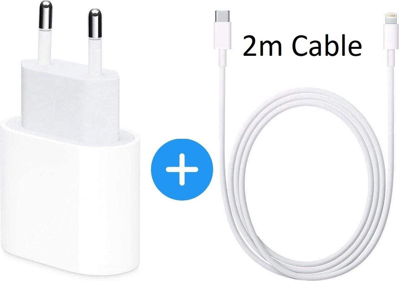 20W Apple Snellader + USB-C naar Lightning kabel te kiezen 1m/2m kabel