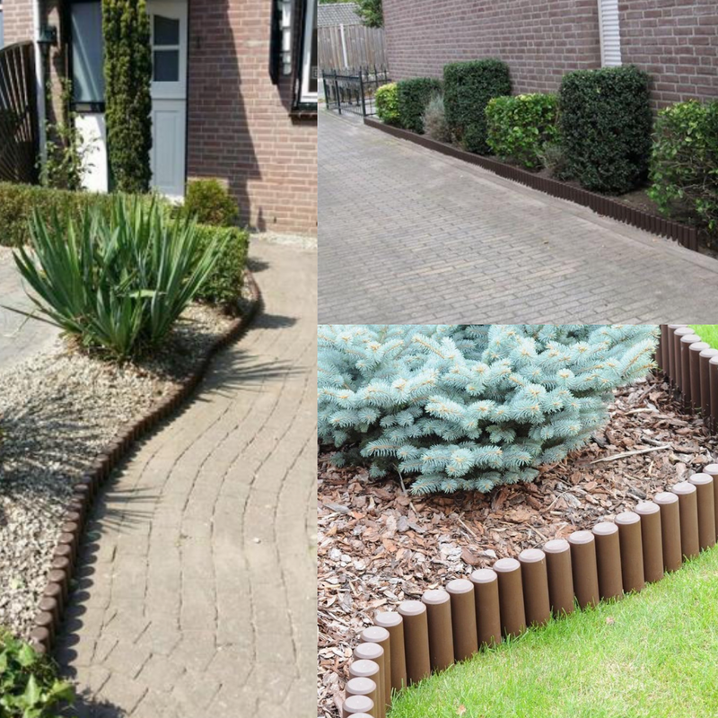 ZenXstore Hoogkwaliteit Gazonranden Tuin afboording-2.3 meter-Gazonrande- Garden Lawn Edge Border Palissade- Bruin of groen 10 stuks 2.30m