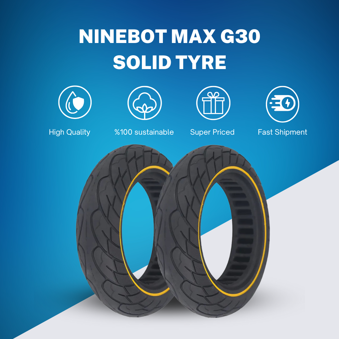 ZenXstore Volledige band, 10 x 2,5 cm,voor Ninebot Max G30 step, vervangt Tubeless 60/70-6,5 banden, 25 cm, lekbestendig - ZenXstore