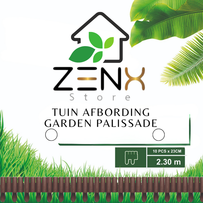 Beter dan Cellfast  Gazonranden ZenXstore Hoogkwaliteit Tuin afboording-2.3 meter-Gazonrande- Garden Lawn Edge Border Palissade- Bruin of groen 10 stuks 2.30m