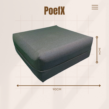 ZenXhome PoefX ComfortCloud - 90cm X90 cm X34 cm- geschikt voor binnen en buiten - Water&stof bestendig- UV Filter - Hoogwaardig Schuim - ZenXstore