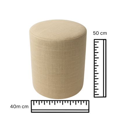 Luxe beige poef met zachte stofbekleding - comfortabel zitmeubel | ZenXstore
