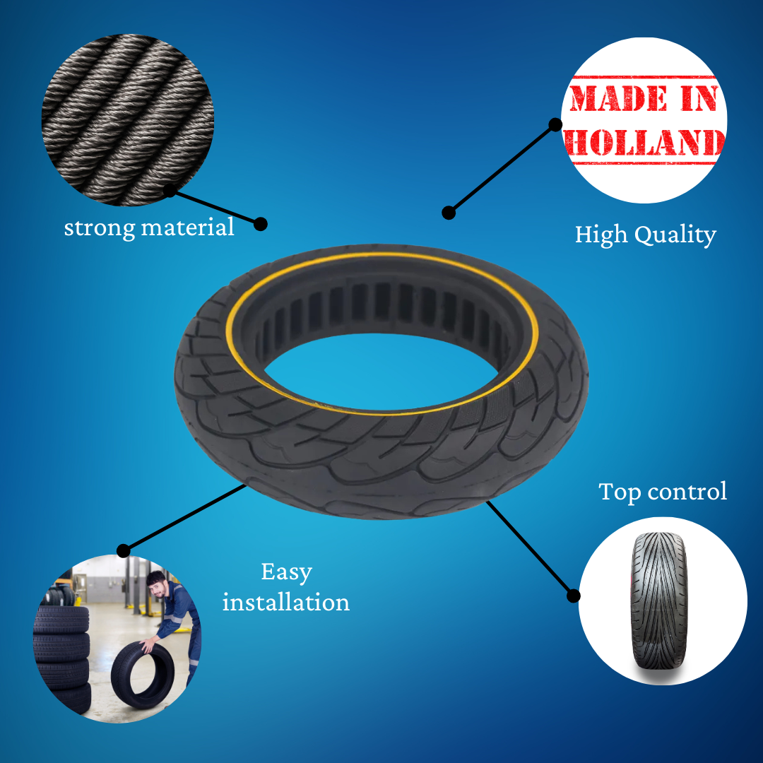 ZenXstore Volledige band, 10 x 2,5 cm,voor Ninebot Max G30 step, vervangt Tubeless 60/70-6,5 banden, 25 cm, lekbestendig - ZenXstore