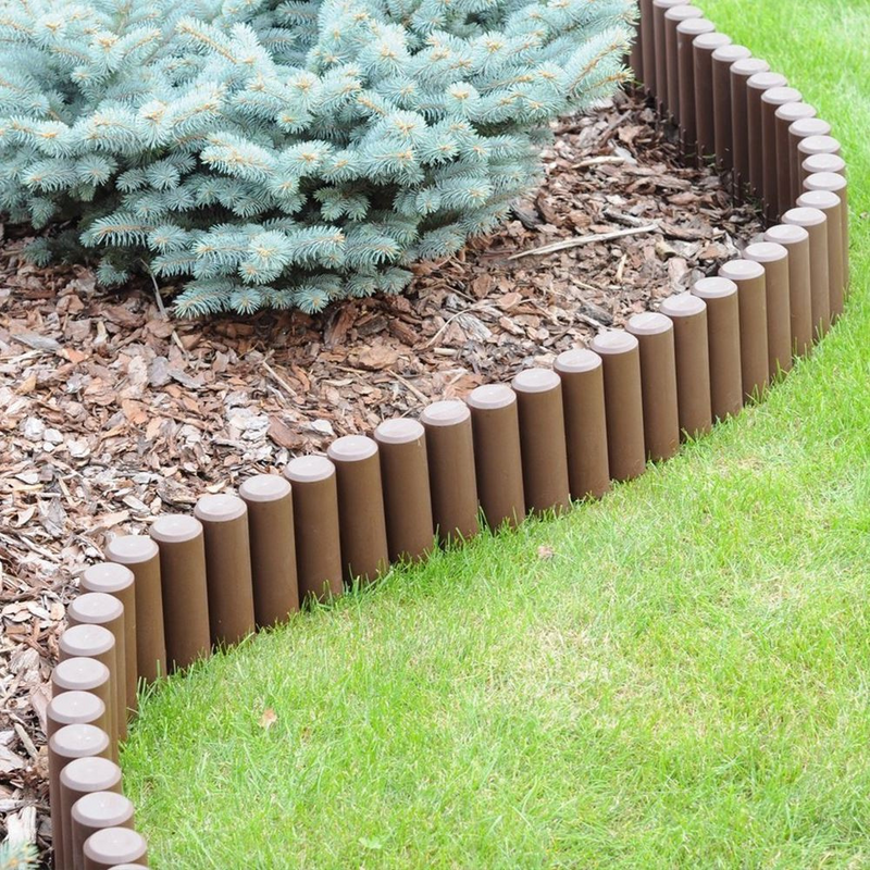 ZenXstore Hoogkwaliteit Gazonranden Tuin afboording-2.3 meter-Gazonrande- Garden Lawn Edge Border Palissade- Bruin of groen 10 stuks 2.30m