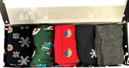 Feestelijke Verrassing: OEKO-TEX Gecertificeerde Kerstsokken 5-Pack (maat 43-46) met Betoverende Ontwerpen - ZenXstore