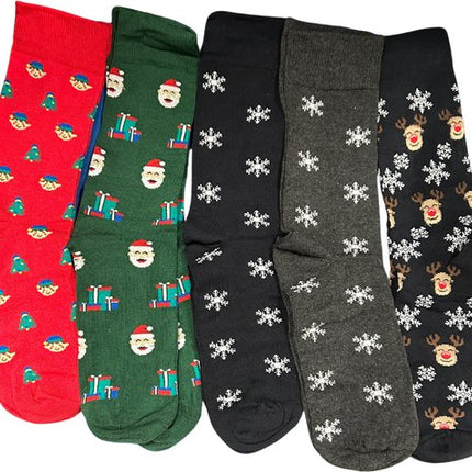 Feestelijke Verrassing: OEKO-TEX Gecertificeerde Kerstsokken 5-Pack (maat 43-46) met Betoverende Ontwerpen - ZenXstore
