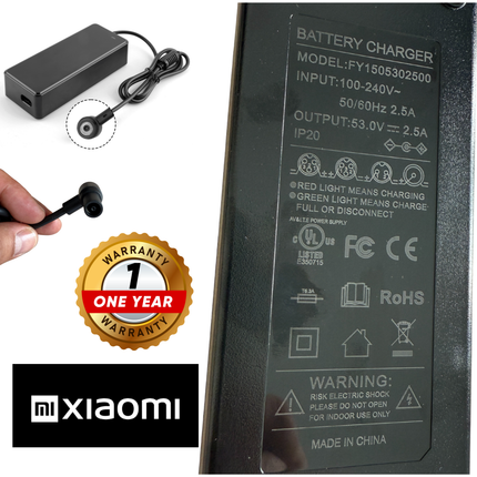 Xiaomi Elektrische Step Oplader 42V/53V – Geschikt voor Mi4 Ultra, Mi4 Pro, Navee S65 & S40 | EU Stekker | CE & RoHS Gecertificeerd