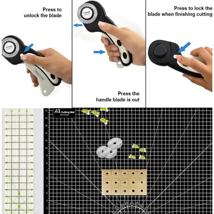 ZenXstore Snijmat Set A1/A2 – Inclusief Naaiaccessoires & Hobbymat