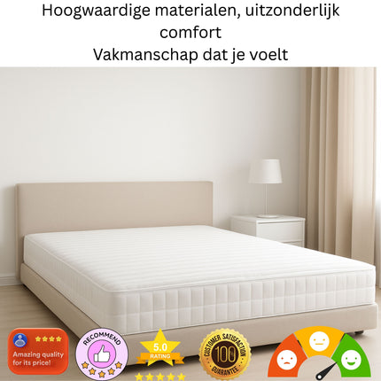 ZenXhome Hybride Schuimmatras – Volledig Foam – Afneembare & Wasbare Hoes – Drukverlagend – Opgerold & Vacuüm Verpakt – Alle Maten
