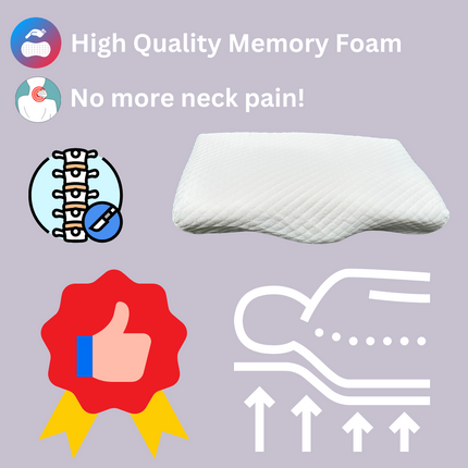 ZenXhome Orthopedisch traagschuim hoofdkussen met neksteun visco Serie-Orthopedisch  - Anti Nekklachten | 58x33x10 cm - ZenXstore