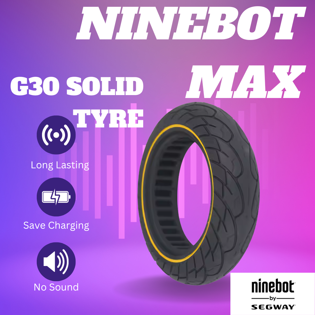 ZenXstore Volledige band, 10 x 2,5 cm,voor Ninebot Max G30 step, vervangt Tubeless 60/70-6,5 banden, 25 cm, lekbestendig - ZenXstore