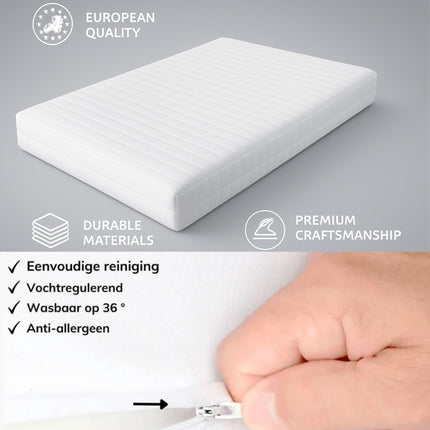 ZenXhome Hybride Schuimmatras – Volledig Foam – Afneembare & Wasbare Hoes – Drukverlagend – Opgerold & Vacuüm Verpakt – Alle Maten