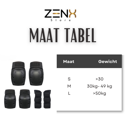 Ultieme Beschermer 6-in-1 Set: Kniebeschermers, Elleboogbeschermers en Polsbeschermers voor: Skateboarden, Skeeleren en Stuntsteppen - ZenXstore