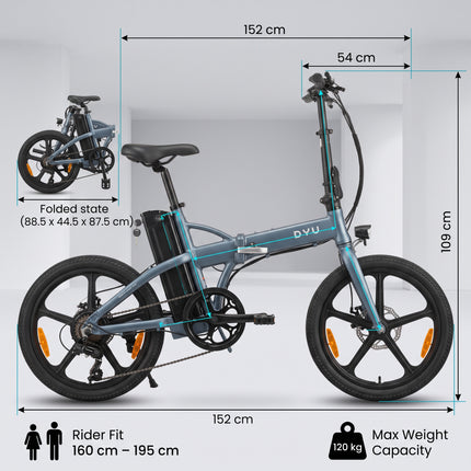 DYU T1 Opvouwbare Elektrische Fiets