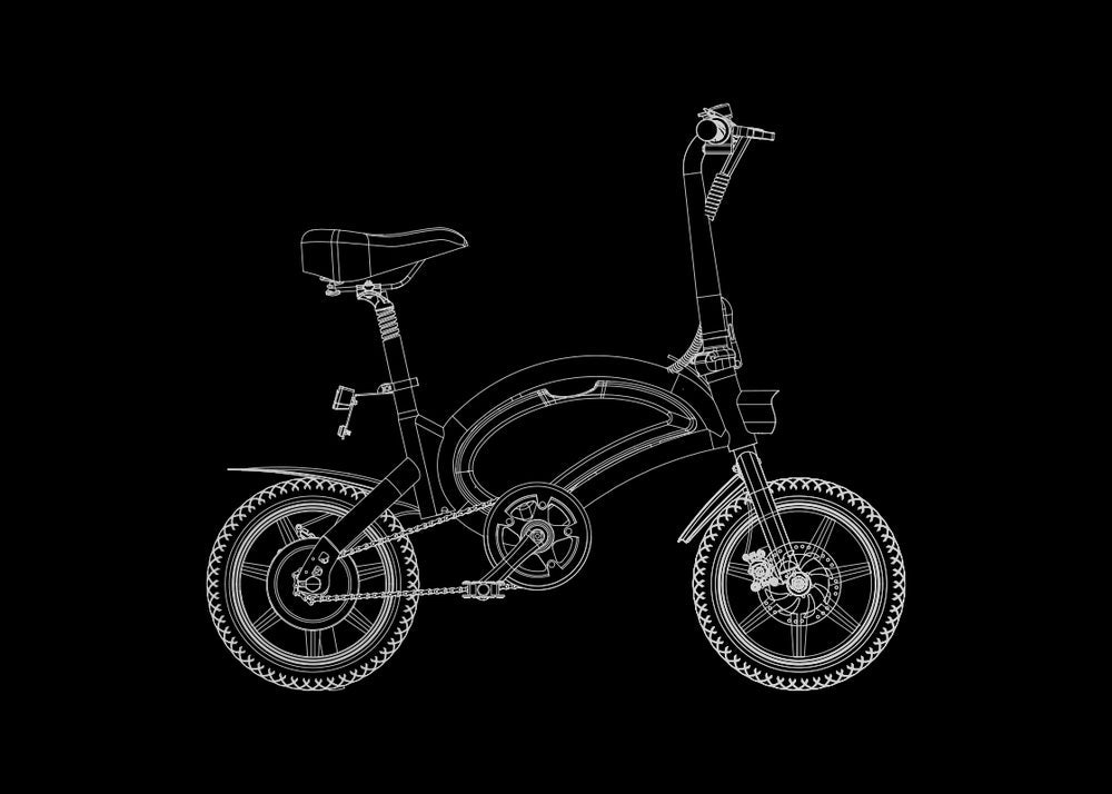 DYU D3F 14 Inch Mini Vouwbare Elektrische Fiets - ZenXstore