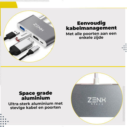 USB 3.1 4-in-1-in-1-Hub ZenXstore 