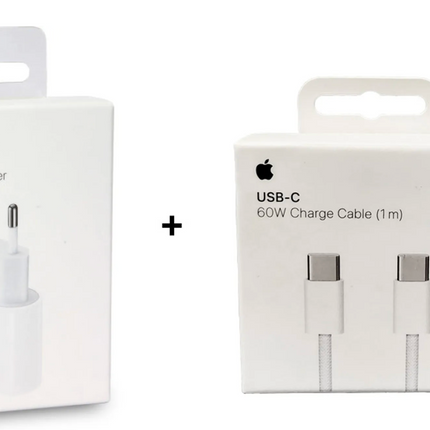 Apple 20W Oplader + USB-C naar USB-C Kabel 1m 60W – Gevlochten