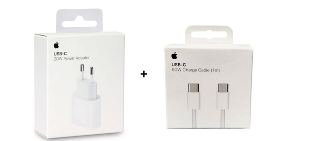 Apple 20W Oplader + USB-C naar USB-C Kabel 1m 60W – Gevlochten