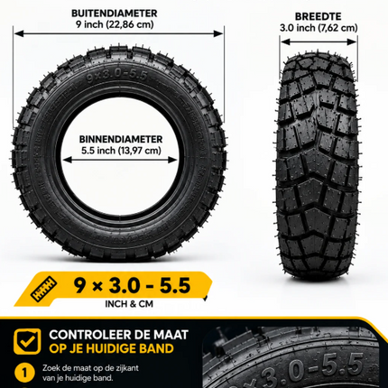 9x3.0-5.5 Off-road buitenband voor elektrische step