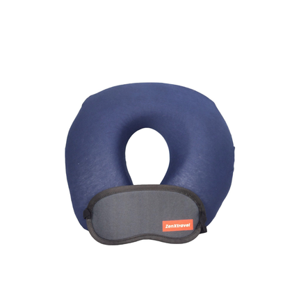 ZenXtravel Reiskussen 35x30x10 cm + Gratis Slaapmasker – Ergonomisch Memory Foam