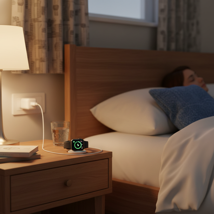 Apple Watch opladen op nachtkastje lifestyle