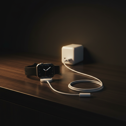 Apple Watch MagSafe moody donker hout