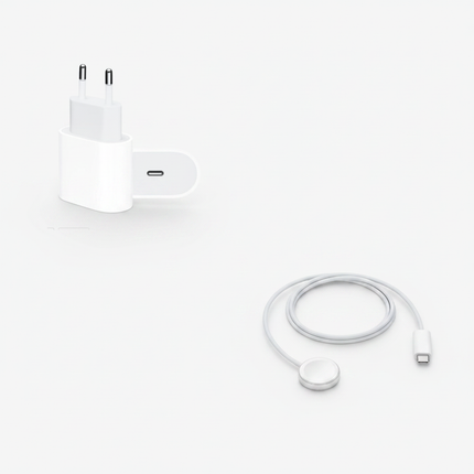 Apple Watch MagSafe set schuin lichtgrijs