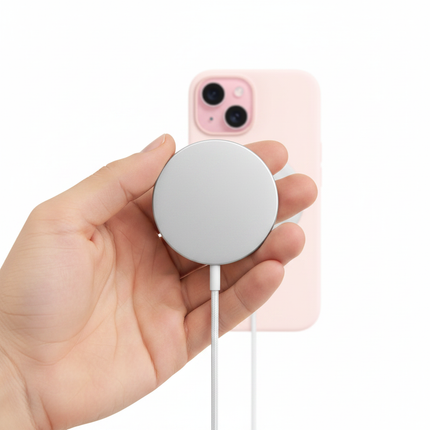 Apple MagSafe oplader in de hand