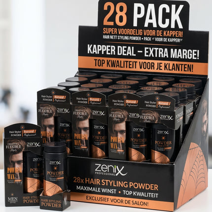 Zenix powder wax Natural, toonbankdoos met 28 stuks voor kappers | ZenXstore