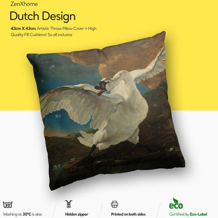 Dutch Design Sierkussens bij ZenXhome “The Threatened Swan” 40X40 inclusief kussens - ZenXstore