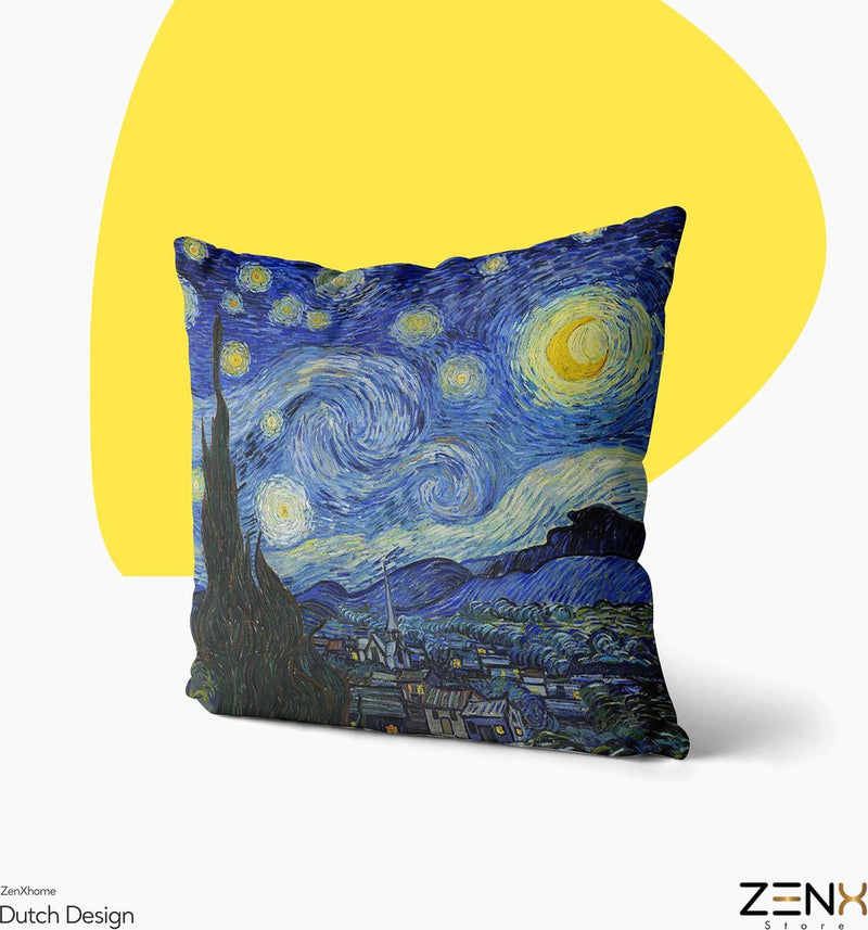 Dutch Design Sierkussens bij ZenXhome “The Stary Night Vincent” 40X40 inclusief kussens