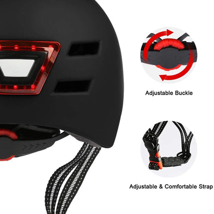 Allround Helm met Led Licht voor Fietsen, Elektrische Fietsen, Skateboarden, Outdoor Sport met 2 jaar garantie! - ZenXstore