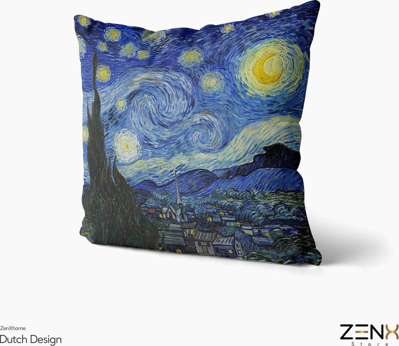 Dutch Design Sierkussens bij ZenXhome “The Stary Night Vincent” 40X40 inclusief kussens