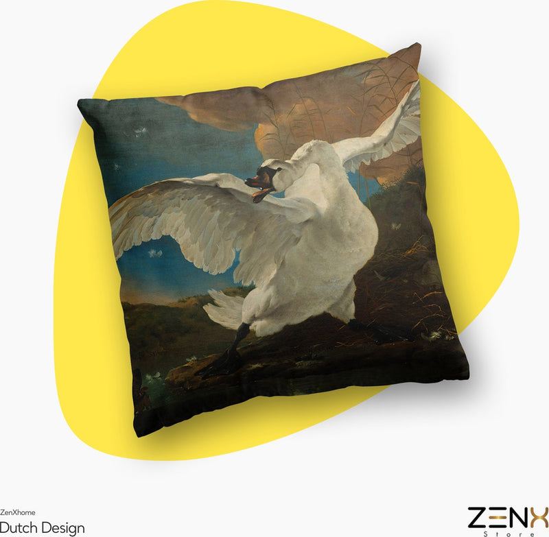 Dutch Design Sierkussens bij ZenXhome “The Threatened Swan” 40X40 inclusief kussens