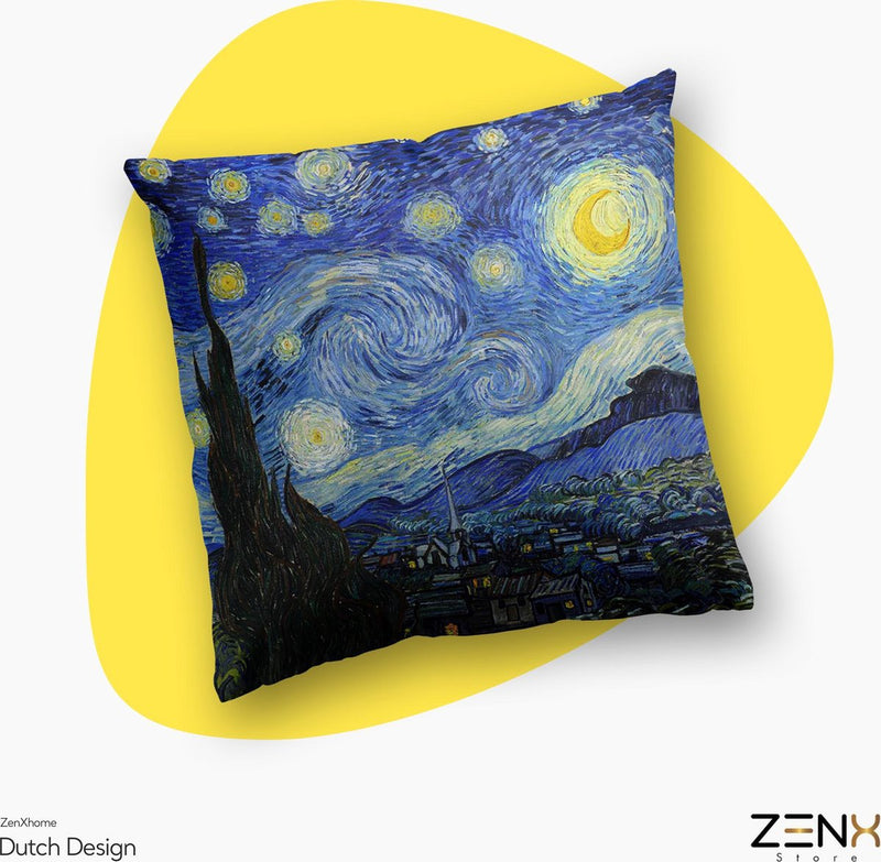 Dutch Design Sierkussens bij ZenXhome “The Stary Night Vincent” 40X40 inclusief kussens