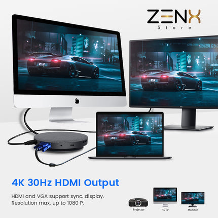 USB-C Hub 11-in-1 ZenXstore™ Met een Draadloos Oplader - ZenXstore