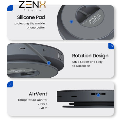 USB-C Hub 11-in-1 ZenXstore™ Met een Draadloos Oplader - ZenXstore