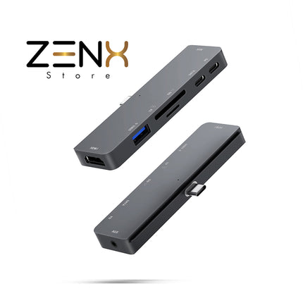 ZenXstore IPAD USB-C Hub - USB Splitter - 4 Poort - Kabel van 30cm - USB-C DATA - USB 3.0 - Aluminium - Space Grey - ZenXstore