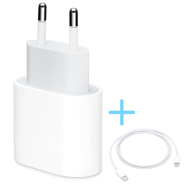 Apple Snellader Oplader 20W MET KABEL USB-C Nieuw Apple Snel Oplader - ZenXstore