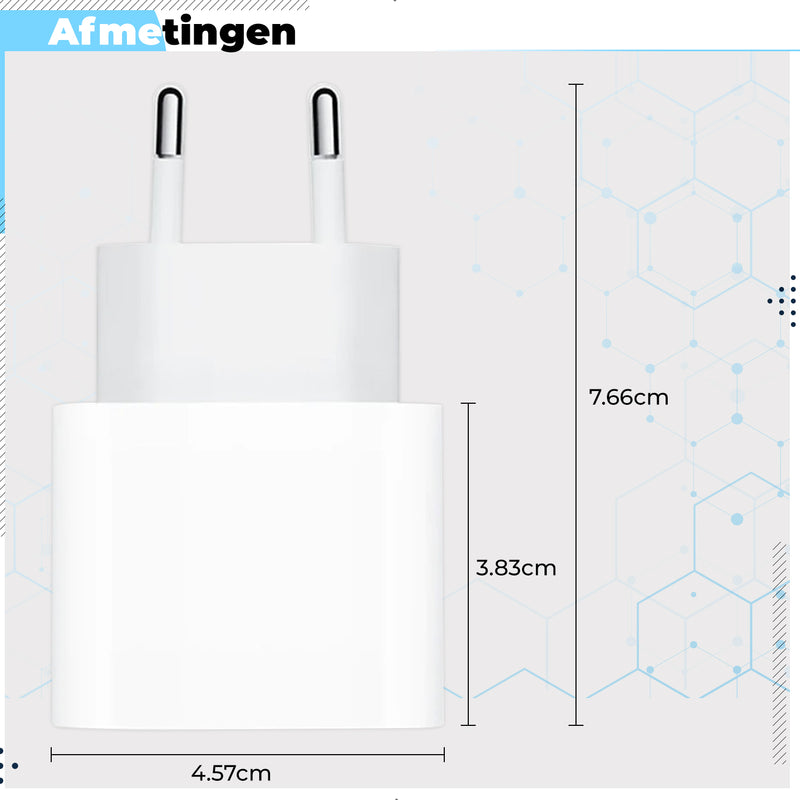 Apple Snellader Oplader 20W MET KABEL USB-C Nieuw Apple Snel Oplader