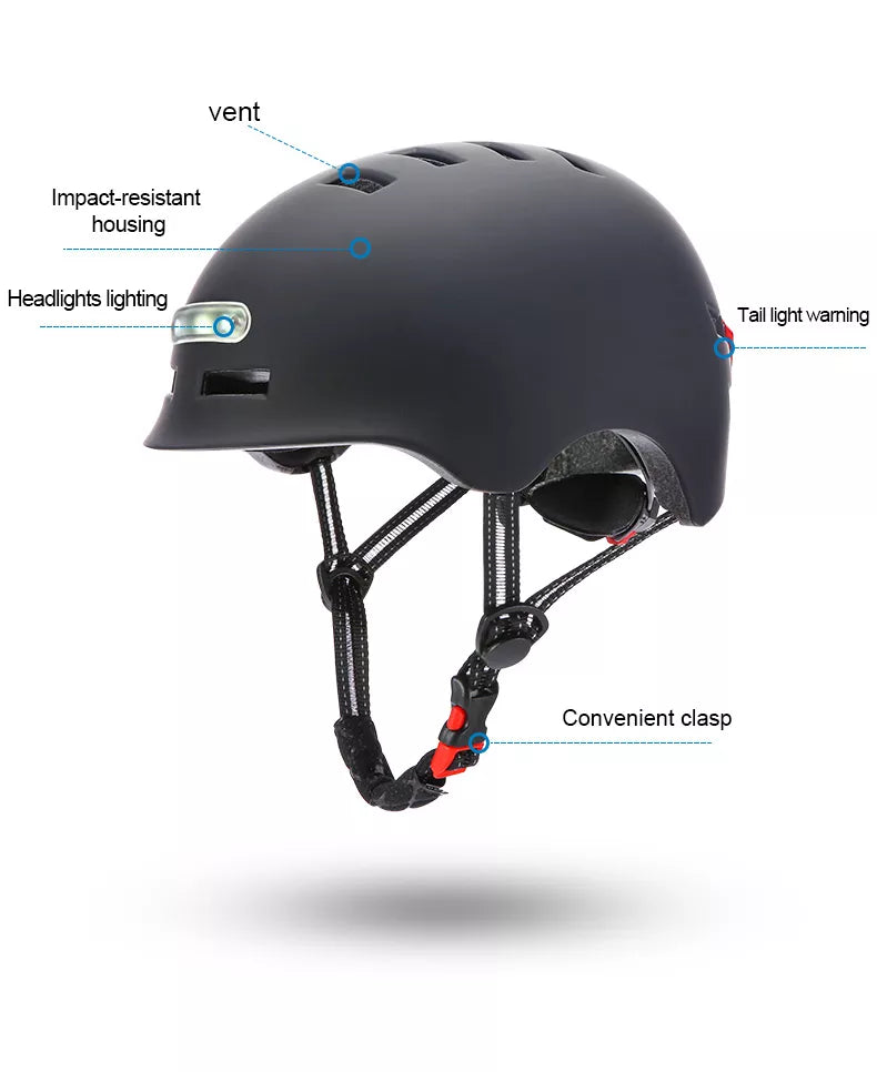 Allround Helm met Led Licht voor Fietsen, Elektrische Fietsen, Skateboarden, Outdoor Sport met 2 jaar garantie!