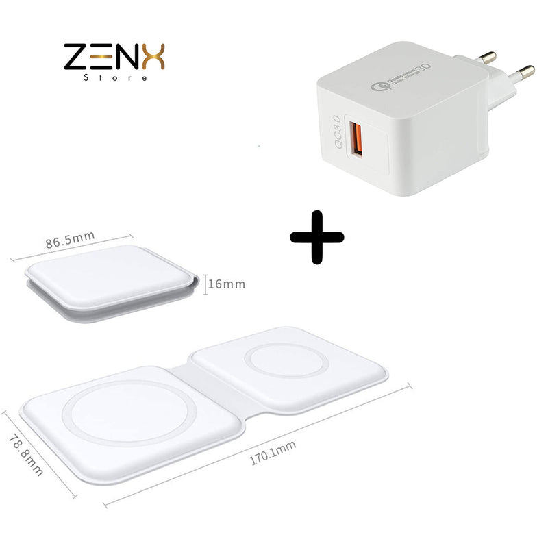 MagSafe Draadloze Oplader - 2 In 1 Wireless Charger geschikt Voor alle Apple Watch- ultra en iPhone 12-13-14-15 Series