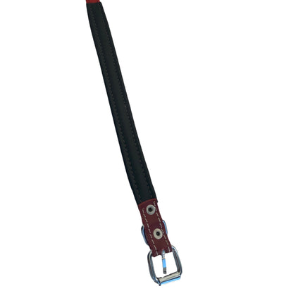 ZenXstore Halsband Hond 100% Echt Leer met beschermend laagje verschillende kleuren 38cm X 2cm - ZenXstore